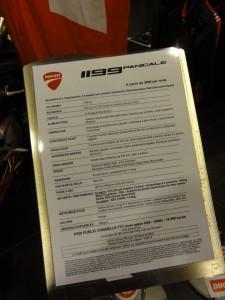 Ducati 1199 S : tarifs 2012