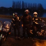 Virginie, David, Jean-Claude en motard