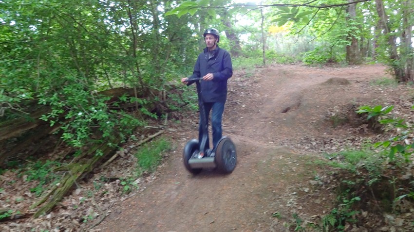 franchissement en Segway en forêt