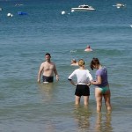 motarde Rennaise à la plage de Lancieux