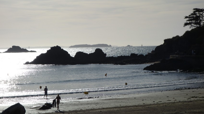 baigneur à la plage du pont