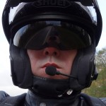 David Jazt, casque moto Shoei Neotec avec Scala Rider Q3