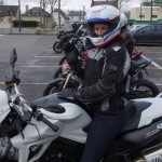 Magda en BMW F800R blanche