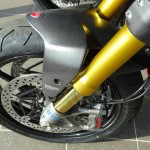 fourche avant et garde boue carbone mat sur le Monster 1200 S