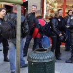 motards Rennais devant le glacier Sanchez à Saint-Malo