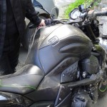 moto Kawasaki accidentée