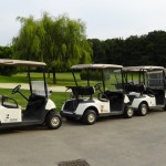 Golfette au Golf de Saint-Malo, près du Tronchet