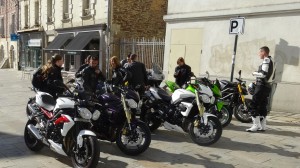 motard Rennais en centre ville à la Visitation