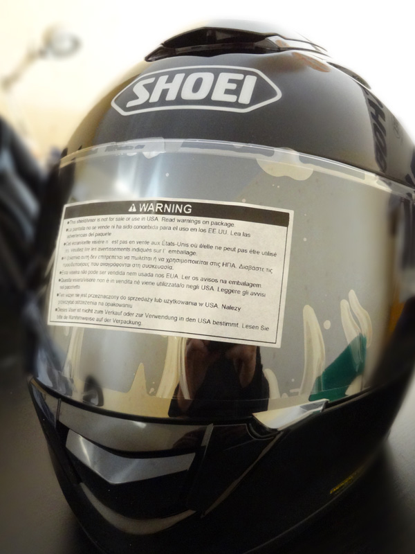 visière iridium neuve sur le Gt Air Shoei