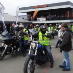 départ en groupe aux portes ouvertes chez Harley Davidson Rennes