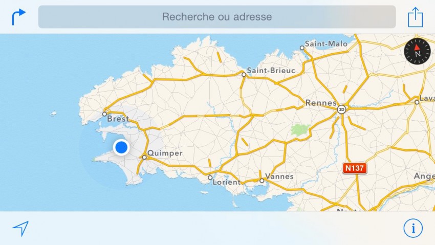 Douarnenez sur une carte