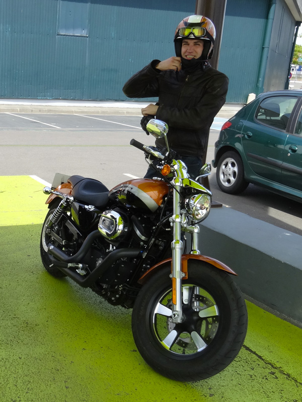 Florent en Harley Davidson