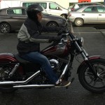 Bruno sur son Streetbob Harley Davidson