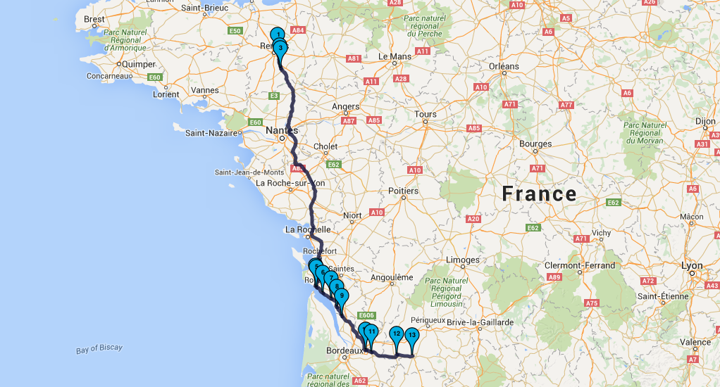 Roadbook Dordogne & Auvergne Moto Tour en juillet 2016 : Jour 1