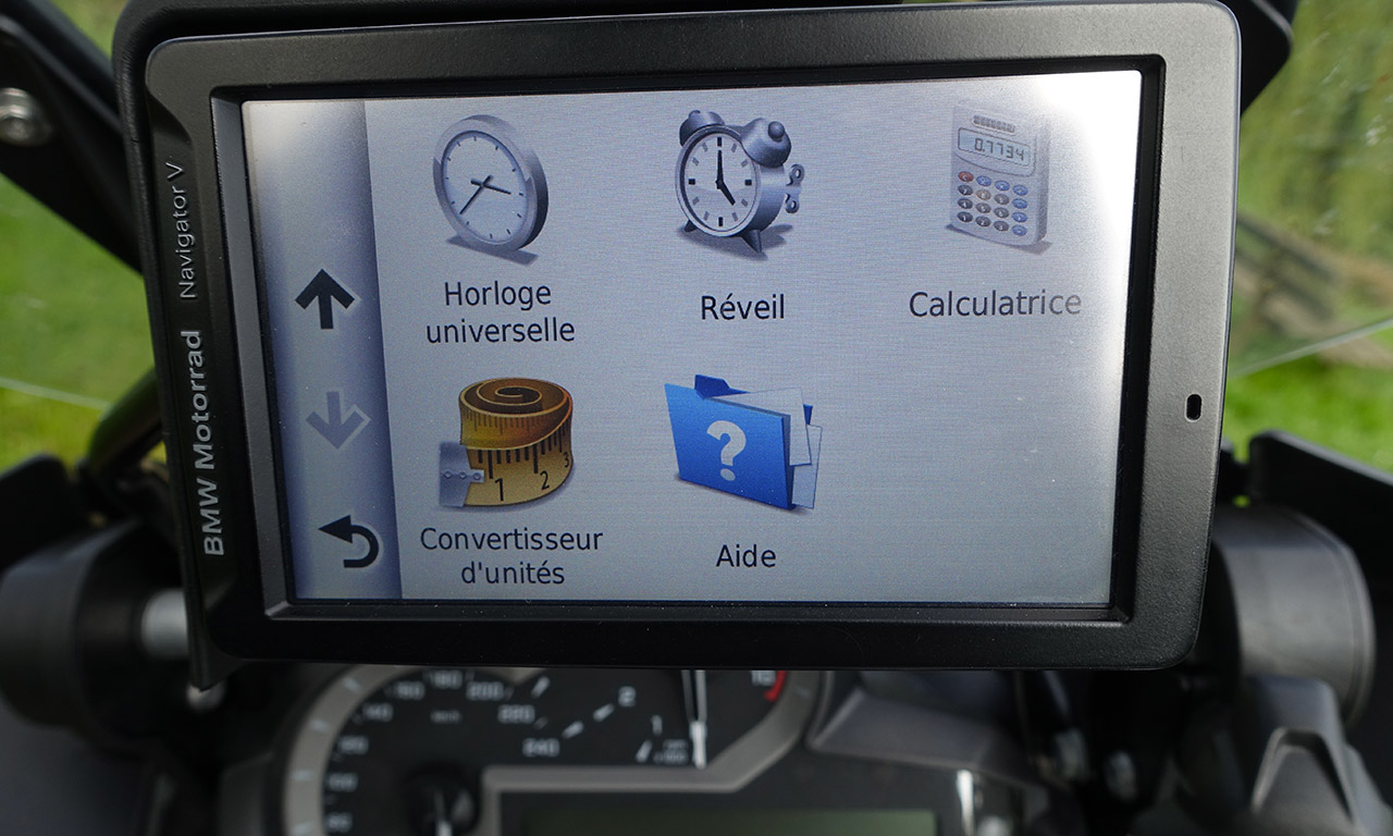 autres options sur le GPS Navigator 5