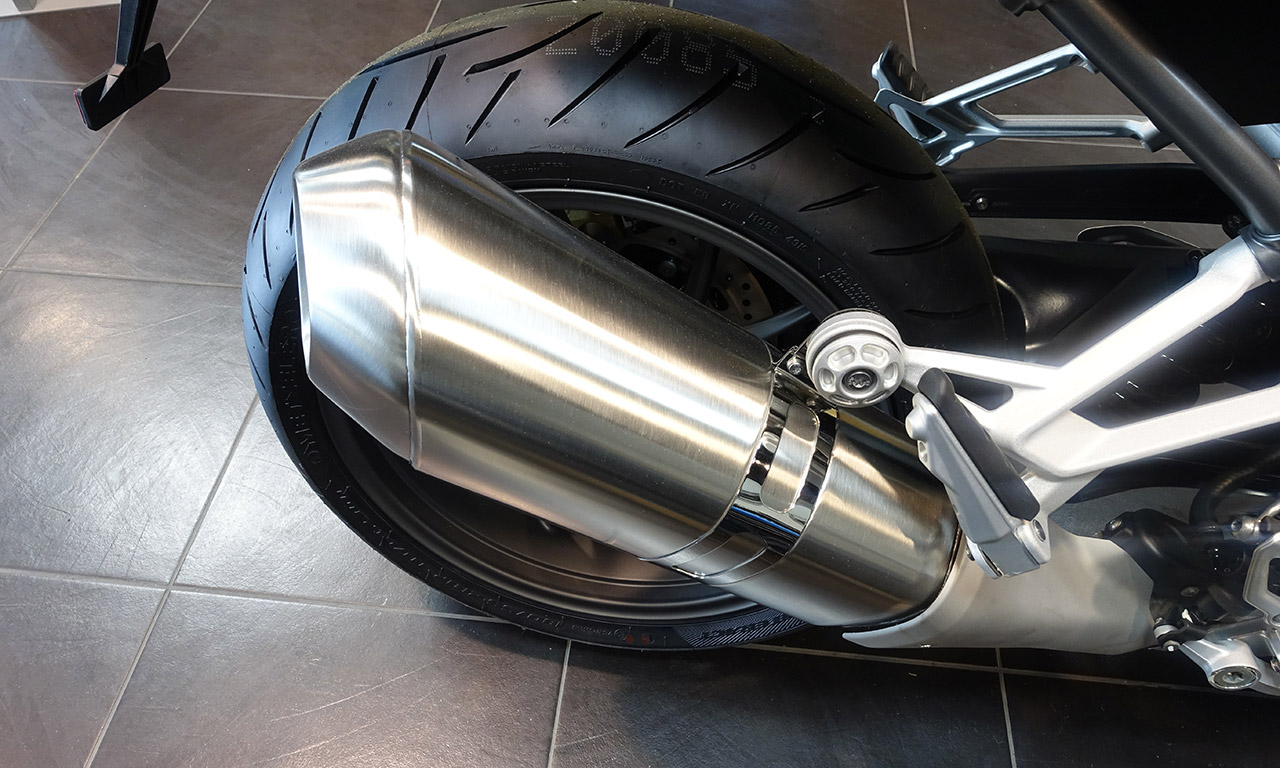 échappement inox brossé BMW moto