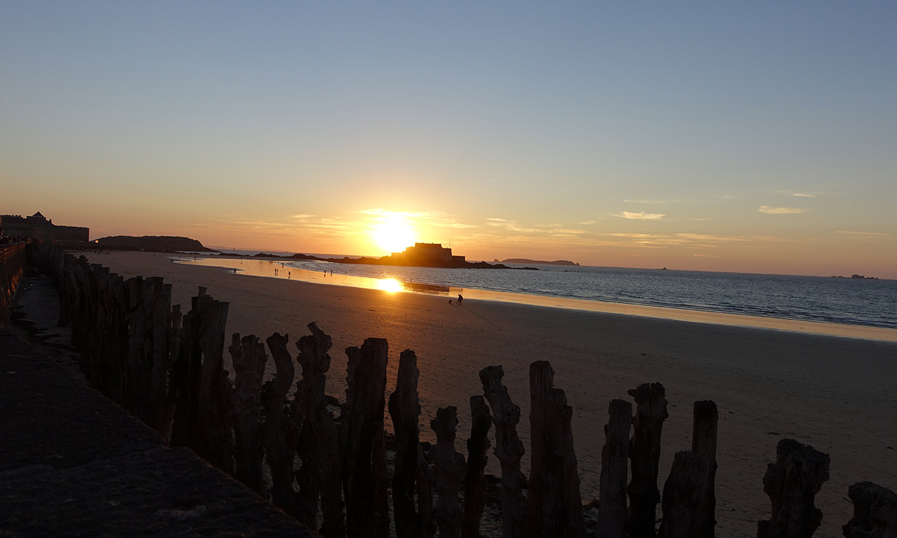 coucher de soleil sur Saint-Malo