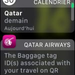 qatar airways sur l'apple watch