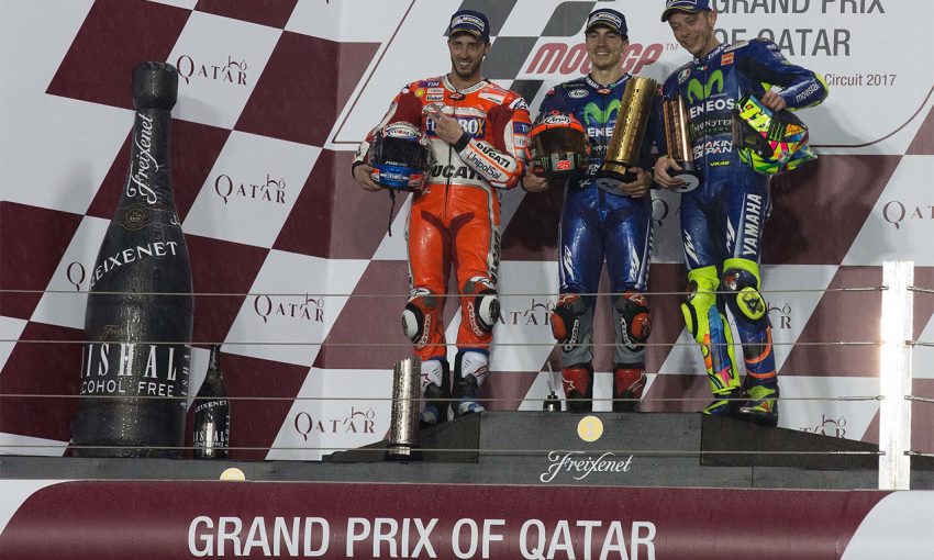 podium du motoGp du Qatar 2017