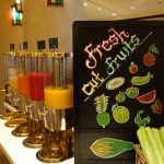 jus de fruit frais trop bons pour le petit déjeuner du Shangri-la Doha