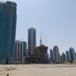 vue centre ville de Doha, en pleine construction