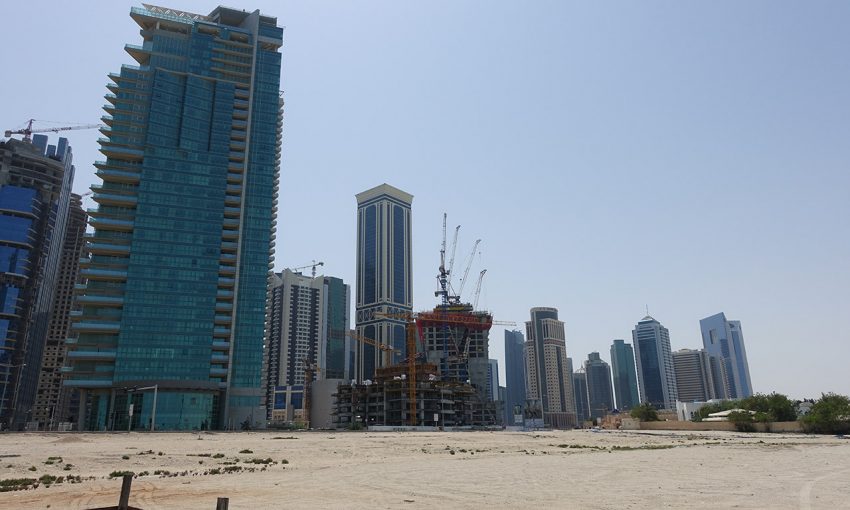 vue centre ville de Doha, en pleine construction