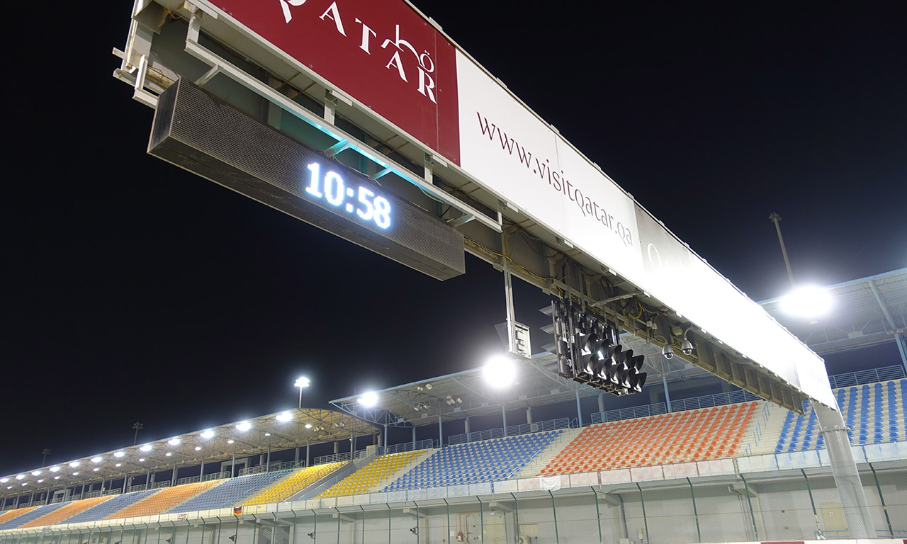 Ligne d'arrivée sur le circuit de Losail au Qatar