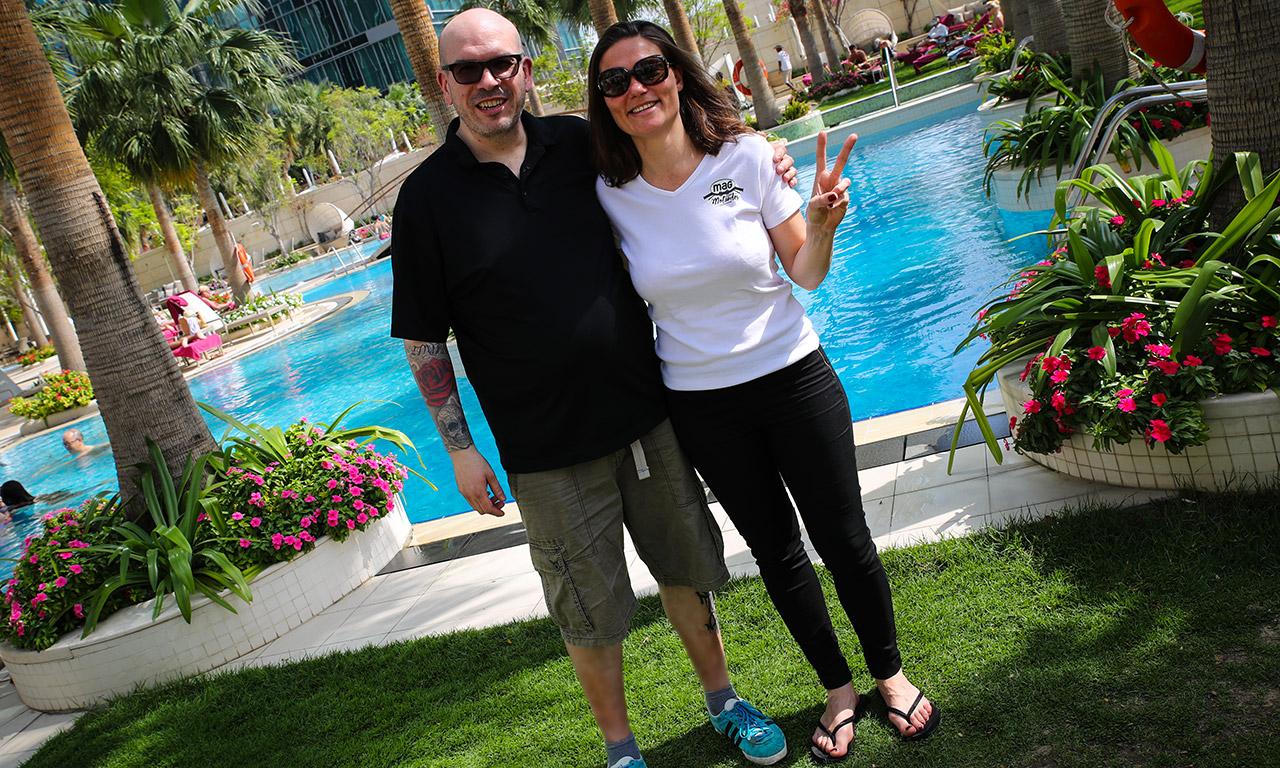 David Jazt et Lydia truglio beaumont (Mag Motardes) à Doha