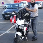 Jean-Claude sur sa Triumph Street Triple 675R