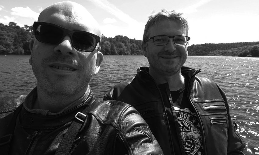 David Jazt et Laurent au Lac de Guerledan