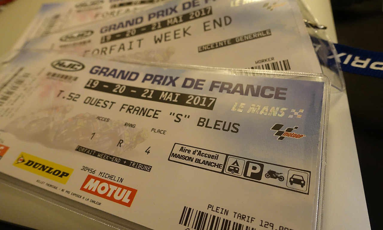 3 billets pour assister aux 3 jours Moto GP Le Mans