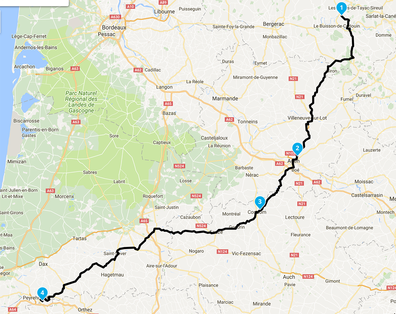 roadbook moto du 31 juillet sur l'après midi