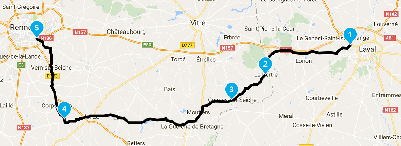 Roadbook motard : balade moto de City Bike à Laval à Rennes