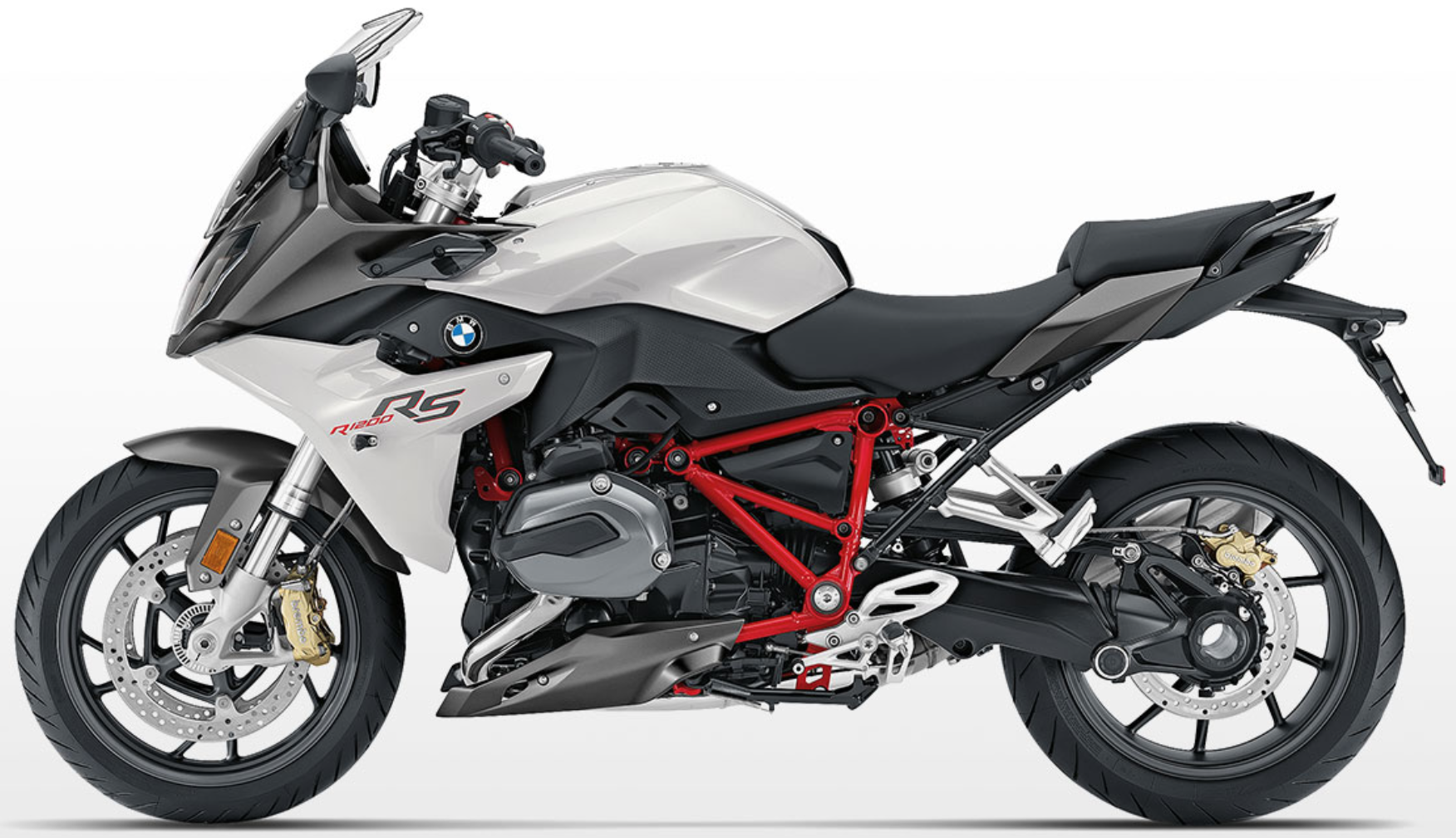 Moto BMW R1200RS blanche et rouge