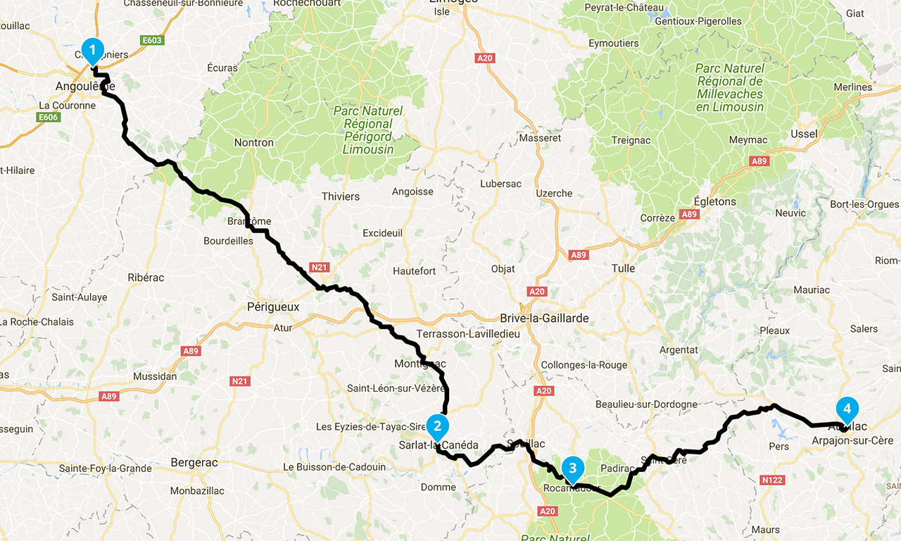 Roadbook en Dordogne