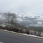 vue sur les montagnes enneigées côté Espagne