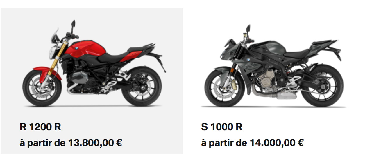 Gamme moto BMW roadster gros cube