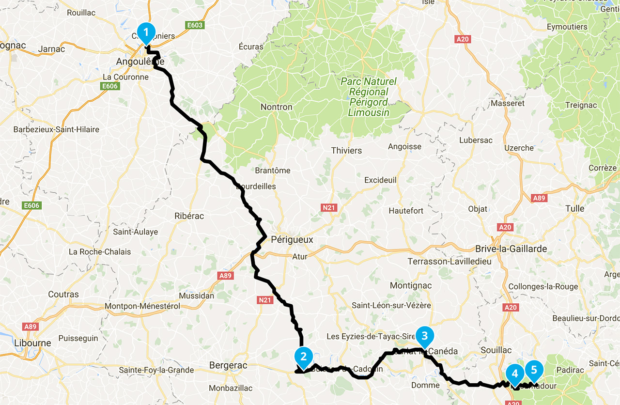 Roadbook à moto Dordogne 2018 