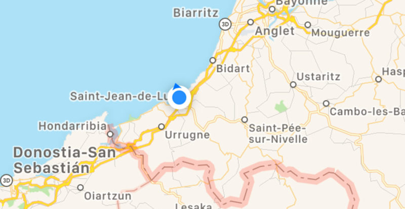 Où se trouve Saint-Jean-de-Luz sur une carte routière ?