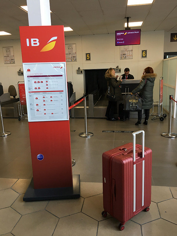 Enregistrement de la valise à Saint Sebastien