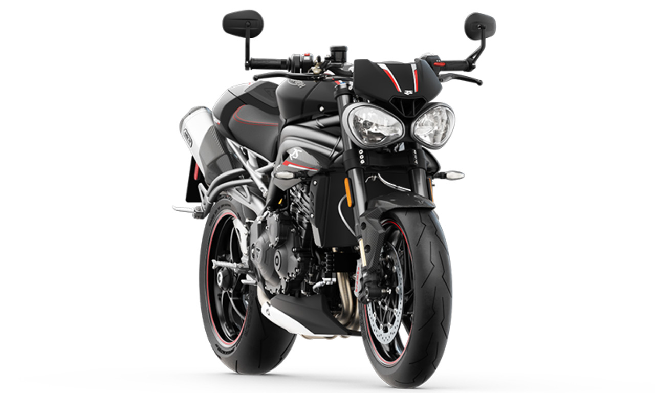 Triumph Speed Triple 2018 RS noire - vue de face