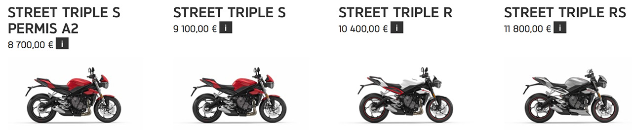 Gamme Street Triple chez Triumph Provence