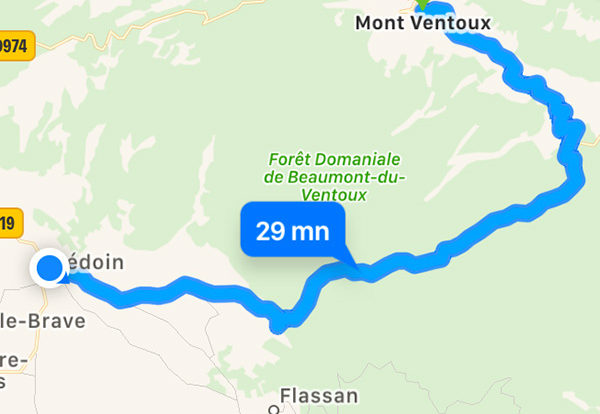 Direction le Mont Ventoux