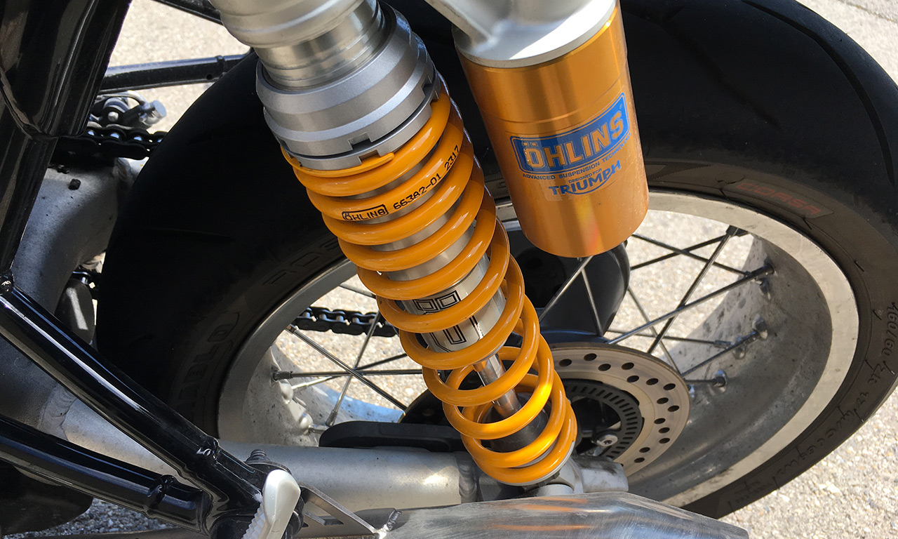 Suspension Ohlins sur le Triumph Thruxton 1200 R