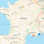 Cannes sur une carte