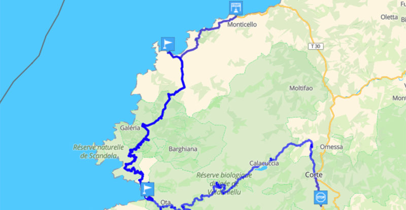 Roadbook moto : tour de Corse (jour 2)