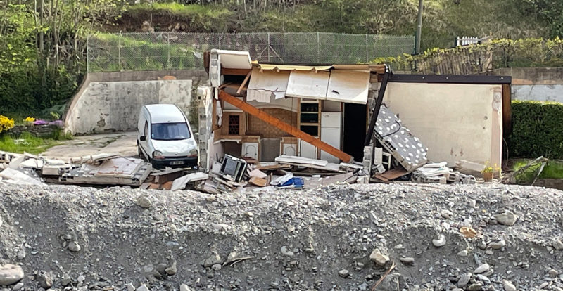 Maison dévastées dans la vallée de Roya
