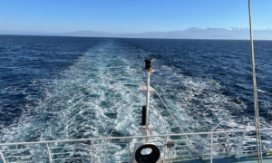 la bateau avance doucement en mer Méditerranée, Corsica Ferries