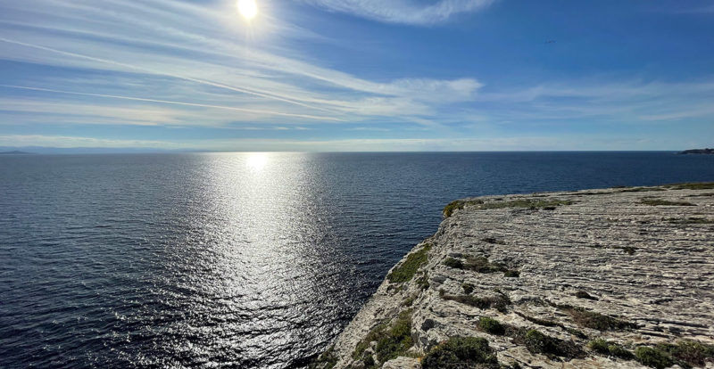 vue mer depuis les bunkers de bonifacio