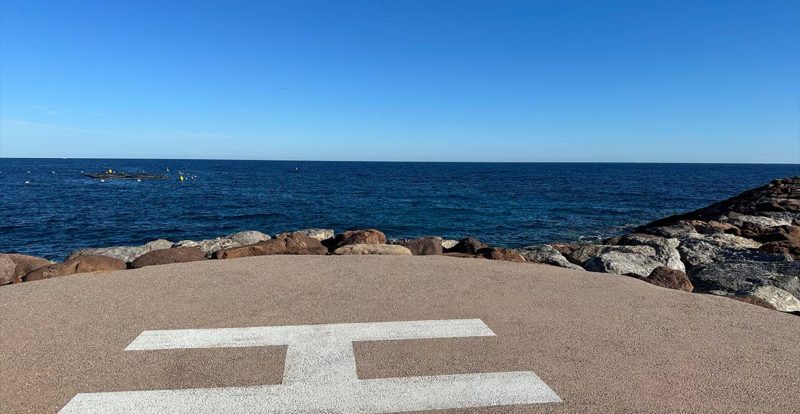 Héliport au port de la Figueirette